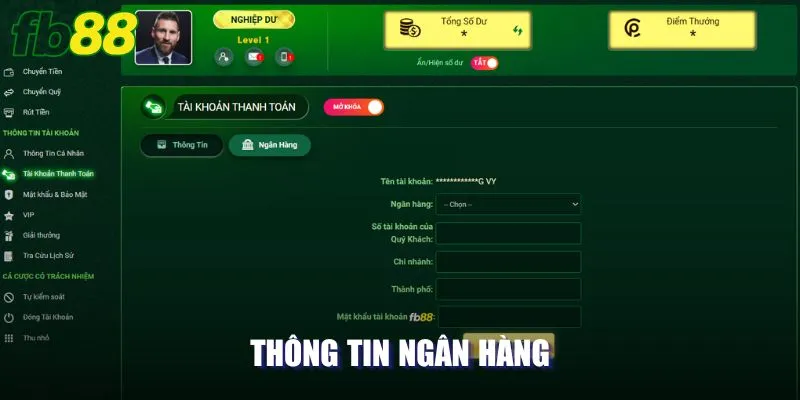 Cập nhật thông tin tài khoản ngân hàng